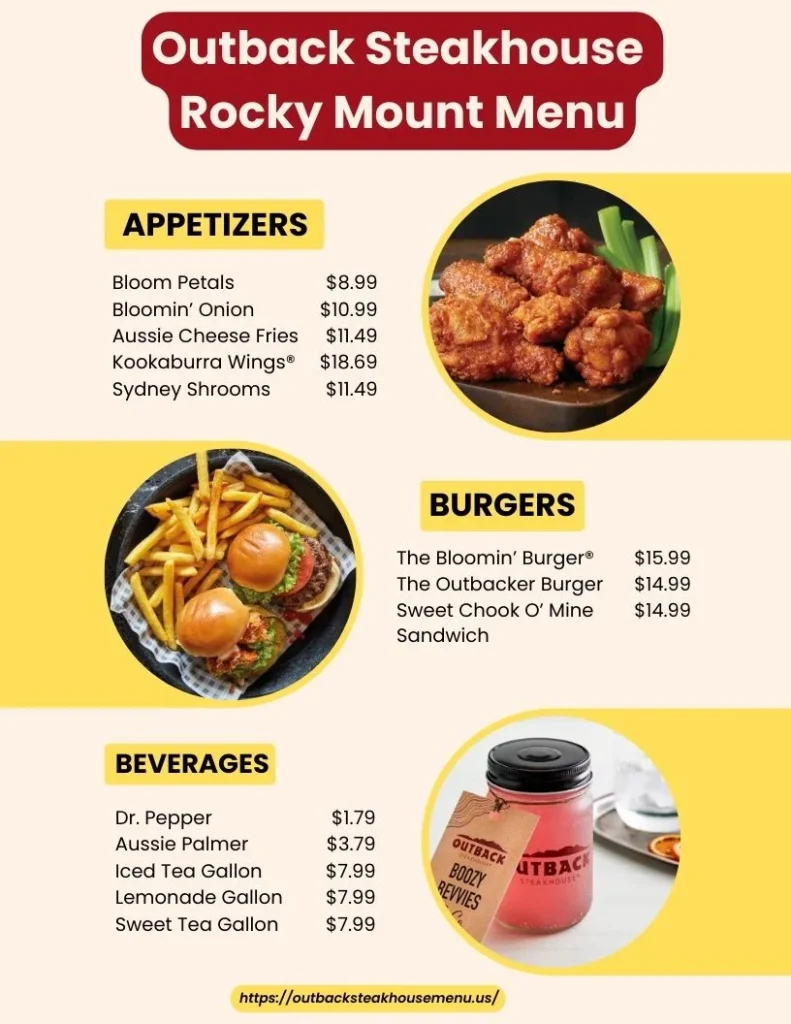Outback Steakhouse Rocky Mount Menu USA