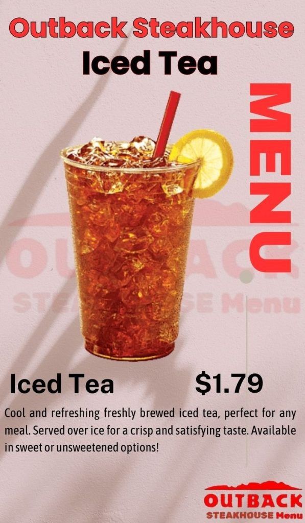 Outback Steakhouse Iced Tea Menu Price