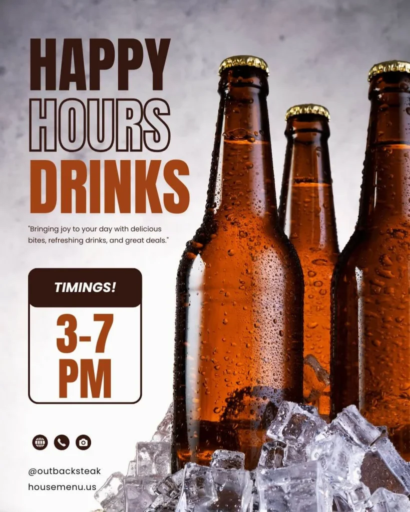 Outback Steakhouse Happy Hour Drink Menu USA